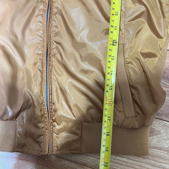 Love Tree Mustard Yellow Light Bomber Jacket Size S Detachable Hooded Full Zip - Picture 6 of 7